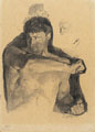 KatNr 405   Otto Greiner, Männlicher Halbakt mit erhobenem Arm – Studie zu "Der Teufel zeigt das Weib dem Volke". Wohl 1897.