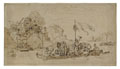 KatNr 394   Franz Albert Venus "Fahrt über den Strom. Festgesellschaft im Kahn". Um 1859/ 1860.