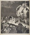 KatNr 404   Otto Greiner "Der Teufel zeigt das Weib dem Volke (Die Feilbietung)". 1898.