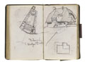 KatNr 516 Hans Poelzig Two sketchbooks: Town hall extension in Loewenberg (Silesia), residential buildings, people's house. Around 1903-05 / around 1918.