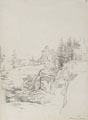 KatNr 007   Karl Gottfried Traugott Faber (zugeschr.), Blick auf Hohnstein mit Burg und Stadtkirche. Wohl 1840er/ 1850's.