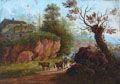 KatNr 061   Carl August Wizani (auch Witzani) (zugeschr.), Abendlicher Heimtrieb (Gegend von Gamig?). Wohl um 1800.