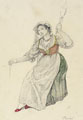 KatNr 28 Carl Robert Kummer, Mädchen mit Spinnrocken / Capreser Mädchen mit Spinnrocken. Wohl frühe 1830's.