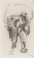 KatNr 105   Robert Hermann Sterl, Lastenträger in Saratow an der Wolga. Wohl um 1920.
