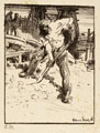 KatNr 106   Robert Hermann Sterl "Erdarbeiter" / "Straßenarbeiter" / "Brückenbau" / "Nikisch dirigierend III" / "Der Hafen von Astrachan". 1908– 1912.