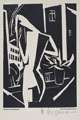 KatNr 527   Heinrich Stegemann "Figur am Fenster" / "Mann auf Balkon vor nächtlichem Sternenhimmel". 1921.