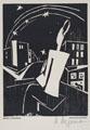 KatNr 527 Heinrich Stegemann "Figur am Fenster" / "Mann auf Balkon vor nächtlichem Sternenhimmel". 1921.