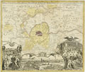 KatNr 362   Johann Baptist Homann "Abbildung der Keys. Freyen- Reichs- Wahl- und Handelsstatt FRANCKFURT AM MAYN MIT IHREM GEBIET und Gräntzen vorgestelt von Ioh. Baptist Homann in Nürnberg". 1720.