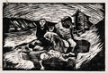 KatNr 476 Eric Johansson, Frauenkopf / Trauernde Arbeiterfamilie. Wohl um 1916 / Wohl um 1919.
