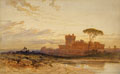 KatNr 390   Harry John Johnson "Ostia bei Rom" (Blick auf das Castello di Giulio II). Wohl 1872/ 1875.