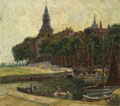 KatNr 247   Th. Mahno (?), Bootsanlegestelle vor der Stadt. 1917.
