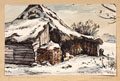 KatNr 674   Rosso Hugo Majores, Fischerhütte im Schnee. 1943.