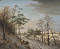 KatNr 209   Gerrit Jan Michaëlis, Holzsammler im Winterwald. 1st half 19th cent.