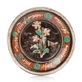 KatNr 862   Spruchteller mit Malhorndekor. Sachsen. 18. Jh. / frühes 19th cent.