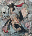 KatNr 324   Hans Jüchser "Impression mit Rot und Schwarz". 1963.