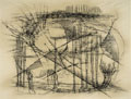 KatNr 637   Günther Huniat "Dar der Dämmerung bringe einige Gräser von hier (nach E. Guillevic)" / "Abend steigt auf". 1973/ 1975.