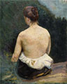 KatNr 236   Theodor Joseph Hagen, Studie eines sitzenden weiblichen Rückenakts. Zweite Hälfte 1890's.