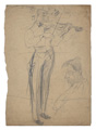 KatNr 265   Eric Johansson, Der Violinist / Mädchenkopf / "Gleschendorf" (bei Scharbeutz) / Trauernde. Um 1920 / 1922 / 1920 / Wohl frühe 1920's.