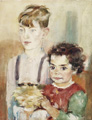 KatNr 278   Bernhard Kretzschmar, Doppelbildnis Sabine und Detlef. Um 1952.