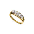 KatNr 875   Gelbgold-Ring mit fünf Brillanten.