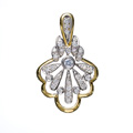 KatNr 842   Collieranhänger in Palmettenform mit 33 Brillanten.