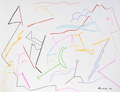 KatNr 539   Günter Horlbeck "Zeichen in mediterraner Landschaft I" ("Suite Vision Sicilia"). 1998.