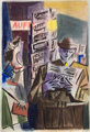 KatNr 465   Hans Christoph "Am Zeitungskiosk". Wohl 1947.