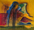 KatNr 540 Günther Huniat "Dar der Dämmerung bringe einige Gräser von hier (nach E. Guillevic)" / "Abend steigt auf". 1973/ 1975.