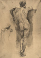 KatNr 346   Otto Greiner (nach) "Stehender männlicher Rückenakt". Vorlage 1892.
