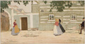KatNr 397   Emil Orlik "Sonntagmorgen in Brotzen" (Broczyno, bei Czaplinek im Powiat Drawski, Polen). 1902.