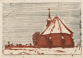 KatNr 246 Siegfried Berndt, Kirche im Morgenlicht / Winterliche Kirche. 1907/ Wohl 1906.