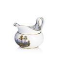 KatNr 625&nbsp;&nbsp; Milchkännchen mit der Ansicht der "Bastei" (Sächsische Schweiz). Meissen. Mitte 19th cent.