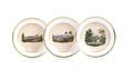 KatNr 618&nbsp;&nbsp; Drei Ansichtenteller "Meißen", "Bastey" und "Weesenstein". Meissen. Mitte 19th cent.