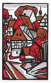 KatNr 465&nbsp;&nbsp; Rudolf Manuwald "Erzgebirgische Dorflandschaft (Streckewalde)" / "Annenkirche" (Annaberg-Buchholz) / "Skifahrer". Wohl späte 1950's.