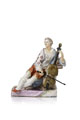 KatNr 591&nbsp;&nbsp; Sehr seltene Figur "Cellospieler". Joseph Nees für Ludwigsburg. Entwurf 1764/ 1767.