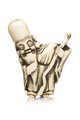 KatNr 742&nbsp;&nbsp; Netsuke des Glücksgottes Fukurokuju. Japan. Wohl early 19th cent.