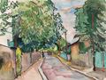 KatNr 384 Erhard Hippold, Villa / Straße in Radebeul. 1948.