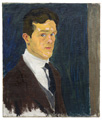 KatNr 059&nbsp;&nbsp; Carl Lohse "Selbstbildnis vor blauem Grund". Um 1913.