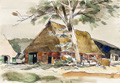 KatNr 365 Arno Drescher, Sechs Landschaftsdarstellungen bei Harburg (Schwaben). Wohl 1960's.