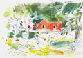 KatNr 365 Arno Drescher, Sechs Landschaftsdarstellungen bei Harburg (Schwaben). Wohl 1960's.