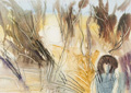 KatNr 460&nbsp;&nbsp; Helmut Schmidt-Kirstein, Mädchen im sommerlichen Feld. 1974.