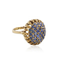 KatNr 625&nbsp;&nbsp; Gelbgold-Saphir-Pavéring "Blue Snowball".