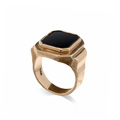 KatNr 599&nbsp;&nbsp; Gelbgold-Herrenring mit Onyx.