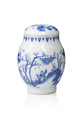 KatNr 692 Blue and white jar and cover with figurative decoration. China. Probably Chongzhen period. Transitional period. 1620-1683.