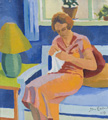 KatNr 043&nbsp;&nbsp; Sten Magnus Robert Ekelund, Junge Frau bei der Handarbeit. 1939.