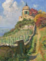 KatNr 049&nbsp;&nbsp; Georg Hänel, Spätsommer am Jacobstein in Radebeul. 1930.