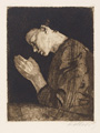 KatNr 277&nbsp;&nbsp; Käthe Kollwitz "Betendes Mädchen". 1892.