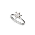 KatNr 602&nbsp;&nbsp; Filigraner Weißgoldring mit Brillant-Solitär (ca. 0,48 ct).