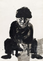 KatNr 440&nbsp;&nbsp; Karl Ortelt, Sitzende Figur / Fensterputzer. Wohl 1960's.