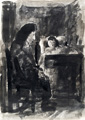 KatNr 439&nbsp;&nbsp; Karl Ortelt, Mutter und Kind / Sitzende Figur. Wohl 1960's.